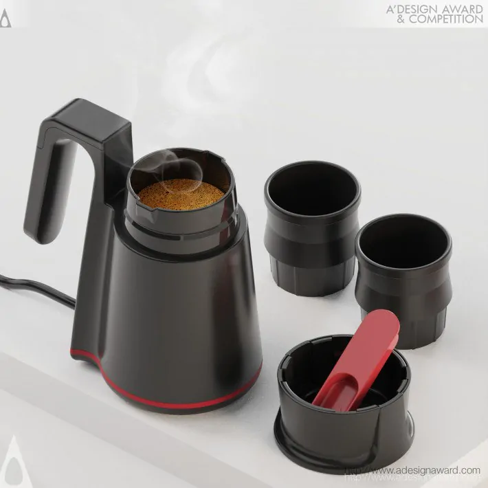 Seyahat tipi Türk kahve makinesi aksesuarları ve 2 fincan kapasitesi